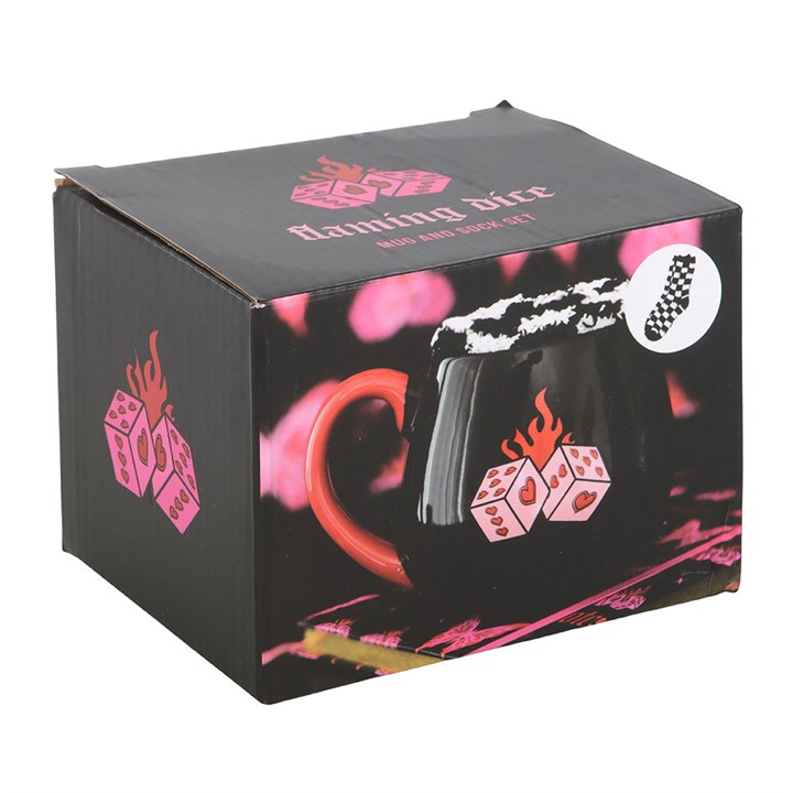 Black Dice Mug and Socks Set