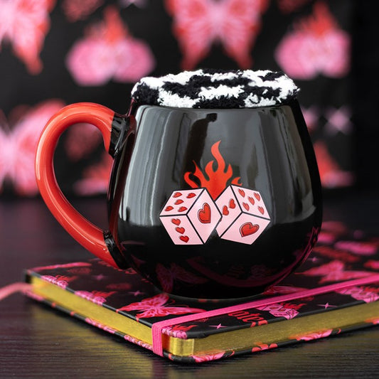 Black Dice Mug and Socks Set, alternate view