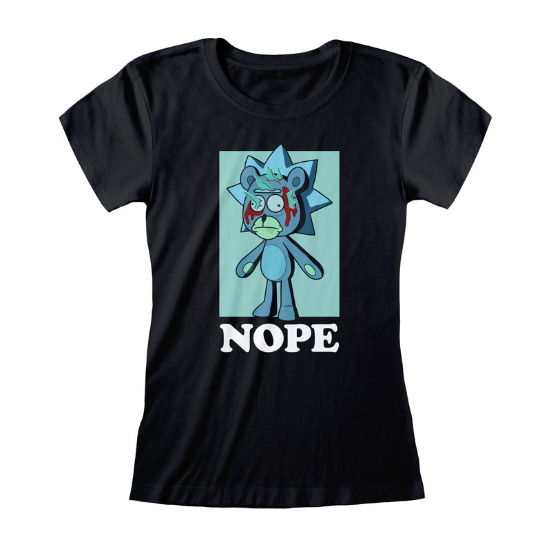 Rick And Morty Nope Ladies Fitted T-Shirt collectible from Heroes Inc Dropship