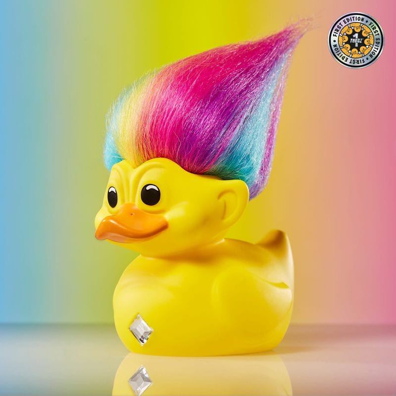 Official Trolls Rainbow Troll (Yellow with Rainbow Hair) TUBBZ Cosplaying Duck