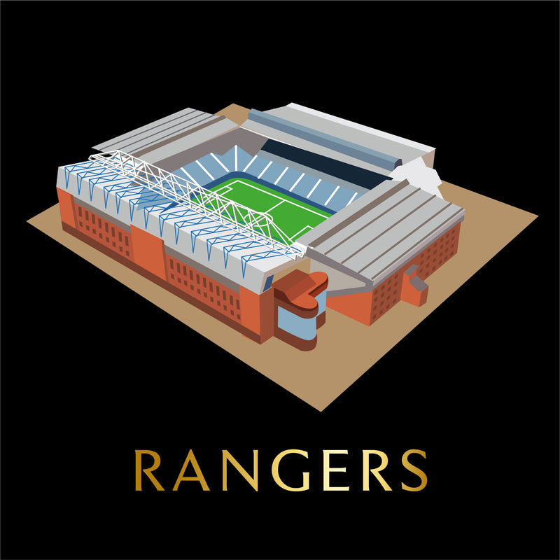 Scotland Football Stadium Scratch-Off Map, close-up detail