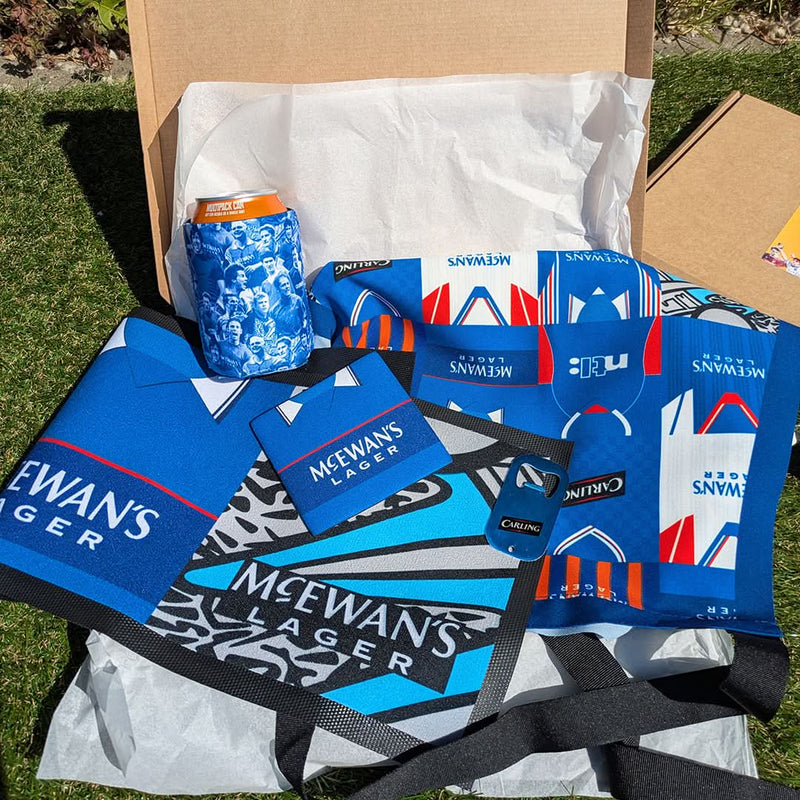 Rangers Football Mystery Gift Box | Retro Man Cave Set collectible from https://britishmade.gifts/