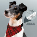Red Tartan - Dog Bandana - 4 Sizes, close-up detail