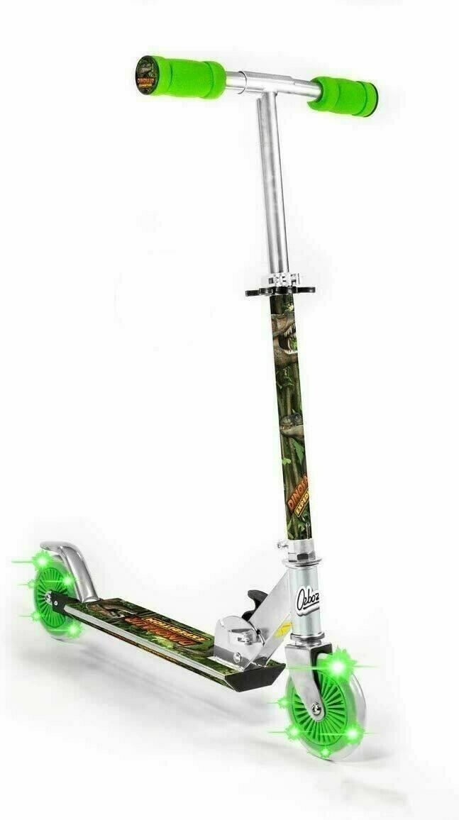 Dinosaur Push Scooter with 2 Light up Wheel for Children Boy Girl SV14697 collectible from N/A