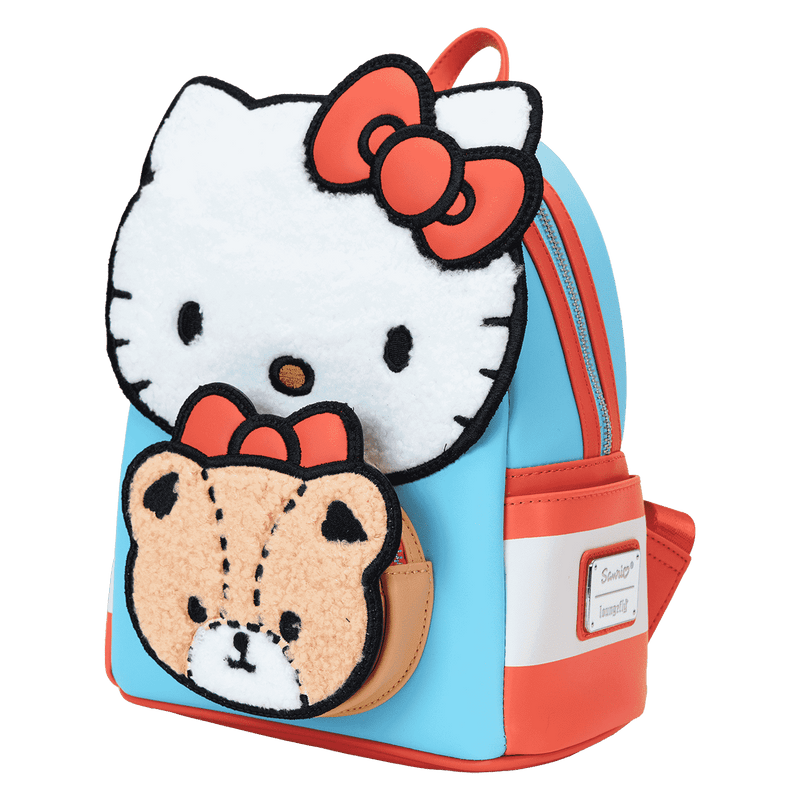 Loungefly - Sanrio Hello Kitty & Tiny Chum Bear Sherpa Mini Backpack close up detail