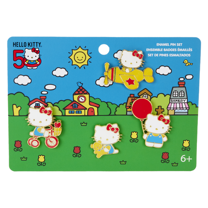 Loungefly Sanrio Hello Kitty 50th Anniversary 4-Piece Pin Set