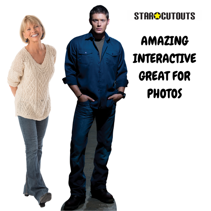 Dean Winchester Blue Shirt Jeans (Jensen Ackles Supernatural) Cardboard Cut Out Height 186cm