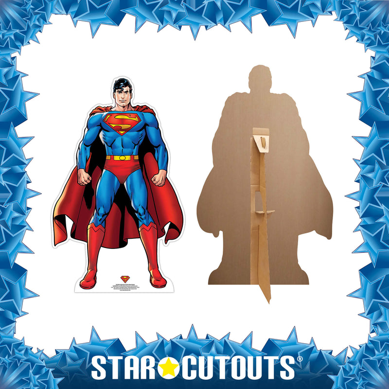 Superman Comic Style Cardboard Cut Out Height 92cm, side angle