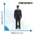 Conductor Polar Express Cardboard Cut Out Height 184cm, side angle