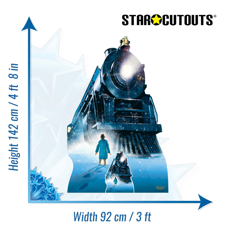 Polar Express Train Cardboard Cut Out Height 142cm, side angle