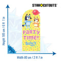 Bluey and Bingo Balloon Party Time Large Backdrop Cardboard Cut Out Height 185cm, close-up detail