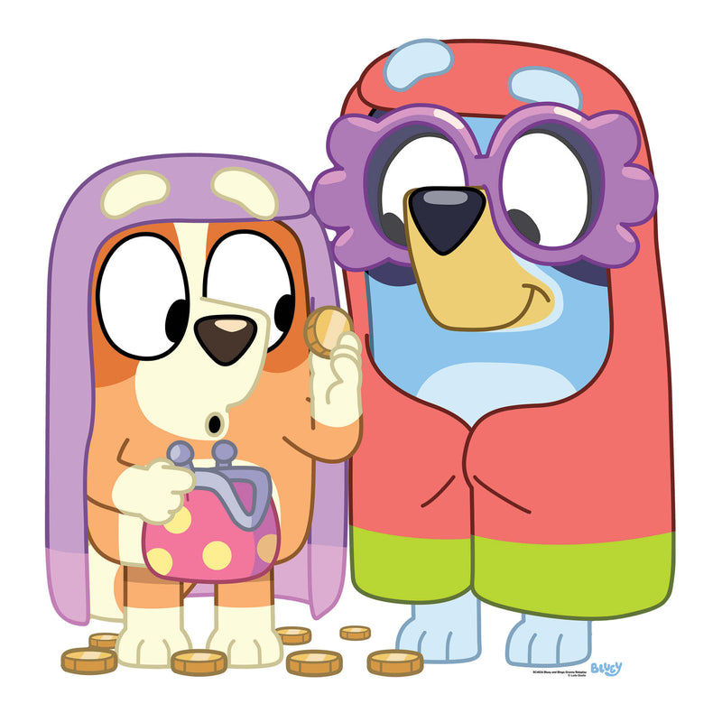 Bluey and Bingo Grannies Cardboard Cut Out Height 91cm, rear view