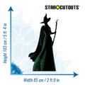 Wicked Elphaba Witch Green & Black Silhouette Cardboard Cut Out Height 163cm, side angle