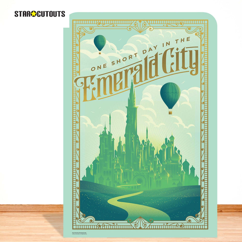 Wicked Emerald City Backdrop Single Cardboard Cut Out Height 133cm, side angle