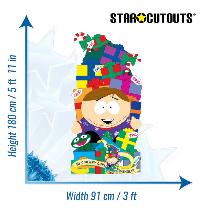 South Park Cartman Christmas Gifts Stack  Cardboard Cut Out Height 180cm