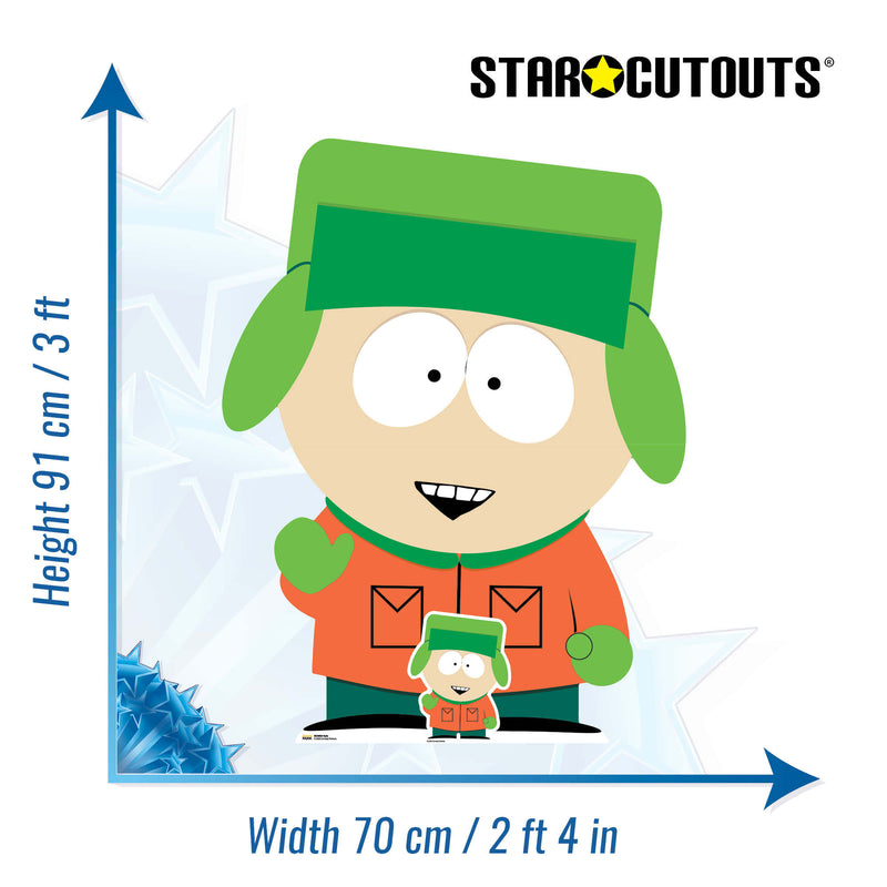 South Park Kyle Cardboard Cut Out Height 91cm, side angle