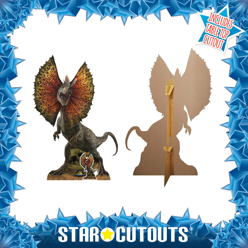 Dilophosaurus Dinosaur Jurassic World Rebirth Cardboard Cut Out Height 135cm, close-up detail