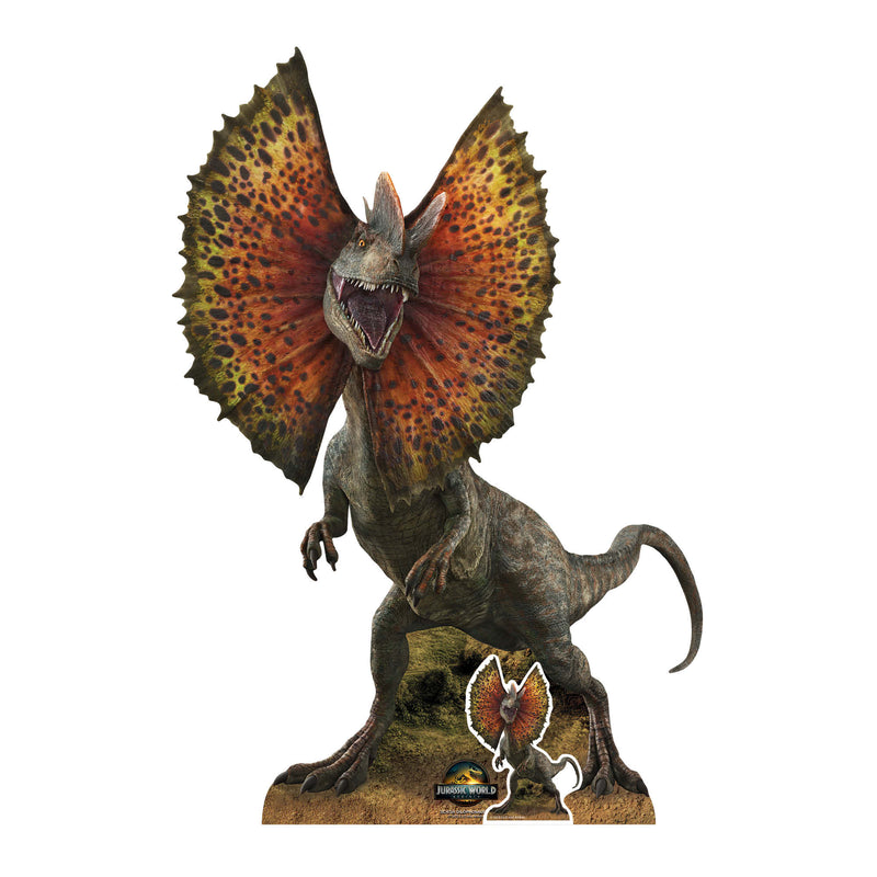 Dilophosaurus Dinosaur Jurassic World Rebirth Cardboard Cut Out Height 135cm, rear view