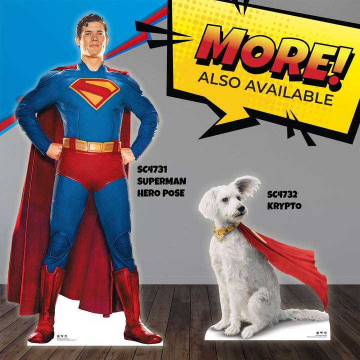 Superman David Corenswet  Flying and Krypto Cardboard Cutouts Height 193cm