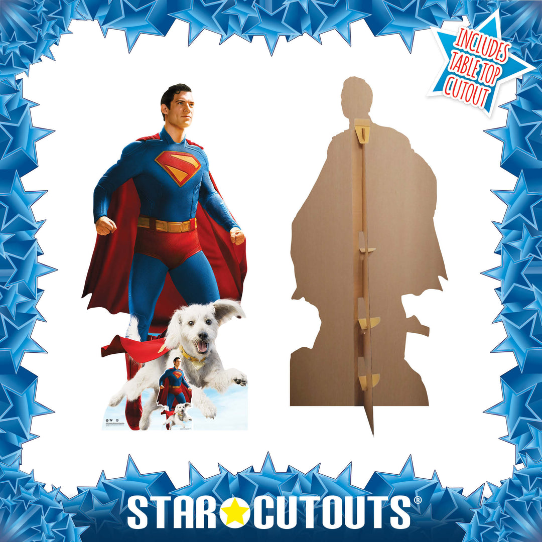 Superman David Corenswet  Flying and Krypto Cardboard Cutouts Height 193cm