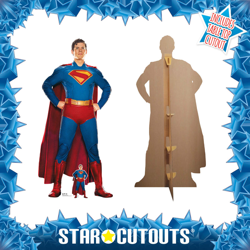 Superman 2025 Movie Hero Pose David Corenswet Cardboard Cut Out Height 193cm, rear view