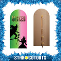 Wicked For Good Pink & Green Silhouette Backdrop Single Cardboard Cut Out Height 185cm, rear view