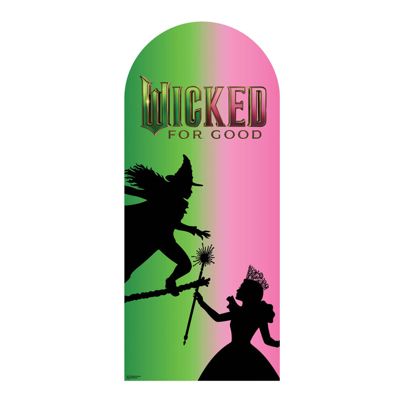 Wicked For Good Pink & Green Silhouette Backdrop Single Cardboard Cut Out Height 185cm collectible from Star Cutouts