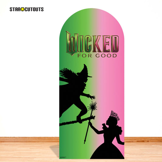 Wicked For Good Pink & Green Silhouette Backdrop Single Cardboard Cut Out Height 185cm, alternate view