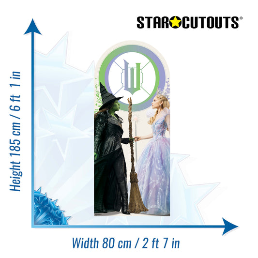 Wicked For Good - Glinda & Elphaba - W Backdrop Single Cardboard Cut Out Height 185cm, alternate view