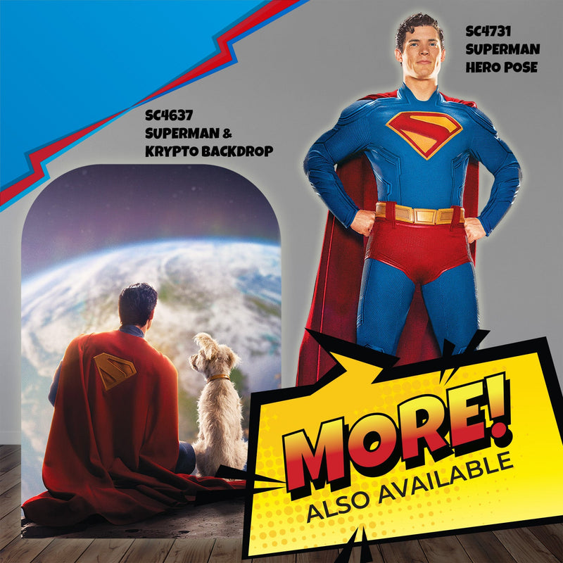 Superman Takes Flight Comic Style Cardboard Cut Out Height 228cm, in display