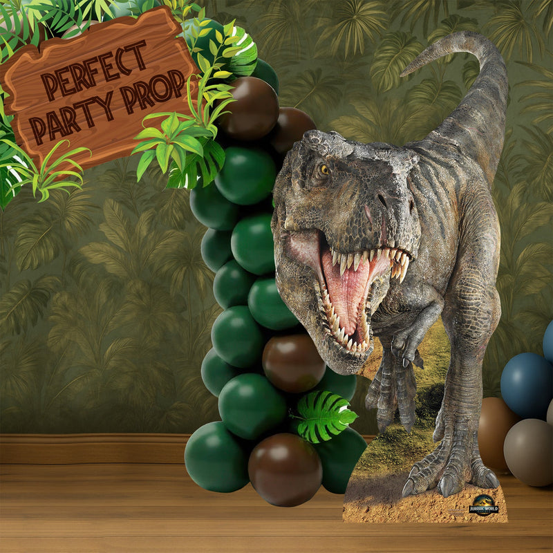 Tyrannosaurus Rex Dinosaur Jurassic World Rebirth Cardboard Cut Out Height 185cm, packaging shot