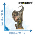 Tyrannosaurus Rex Dinosaur Jurassic World Rebirth Cardboard Cut Out Height 185cm, side angle