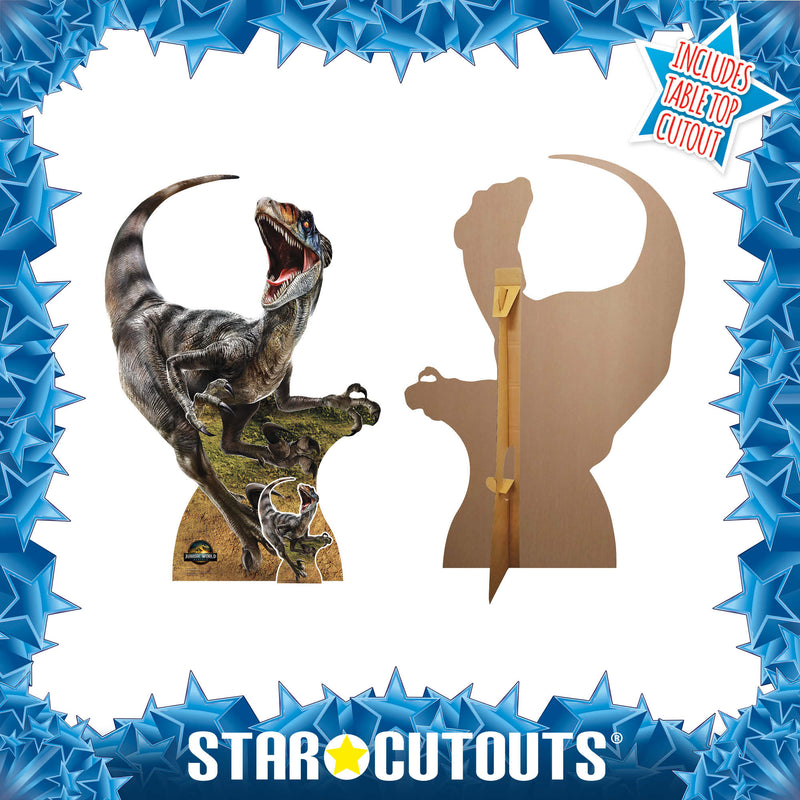 Velociraptor Dinosaur Jurassic World Rebirth Cardboard Cut Out Height 144cm, packaging shot