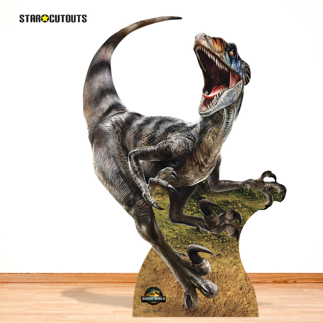 Velociraptor Dinosaur Jurassic World Rebirth   Cardboard Cut Out Height 144cm