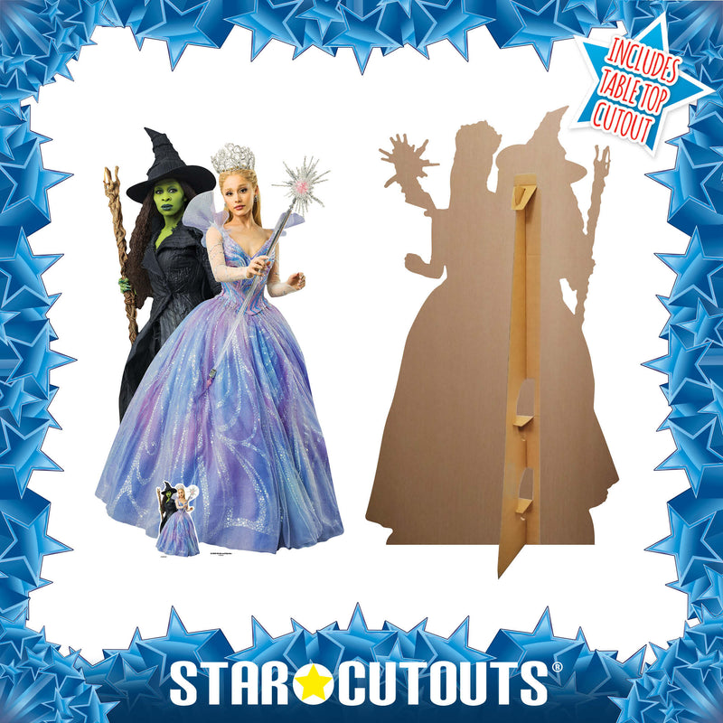 Wicked For Good Glinda & Elphaba Double Cardboard Cut Out Height 159cm, rear view