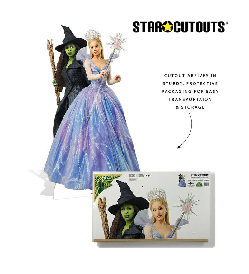 Wicked For Good Glinda & Elphaba Double Cardboard Cut Out Height 159cm, packaging shot