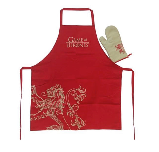 Game of Thrones House Lannister Apron and Oven Glove Set front view