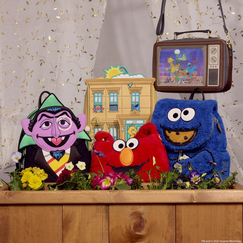 Loungefly - Sesame Street Neighbourhood Friends Mini Backpack side angle