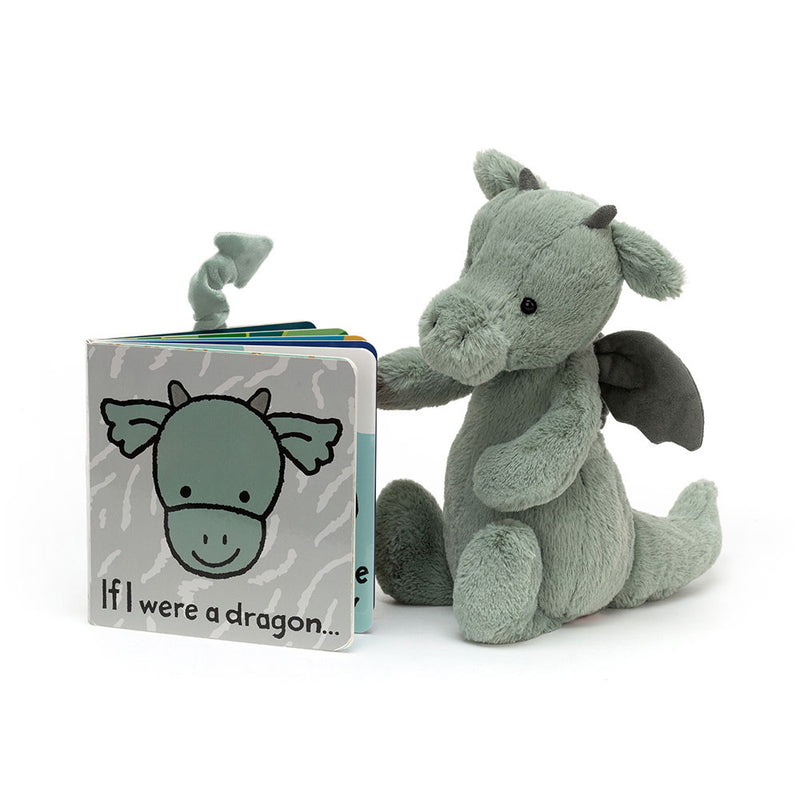 Jellycat If I Were A Dragon Book and Bashful Dragon Small