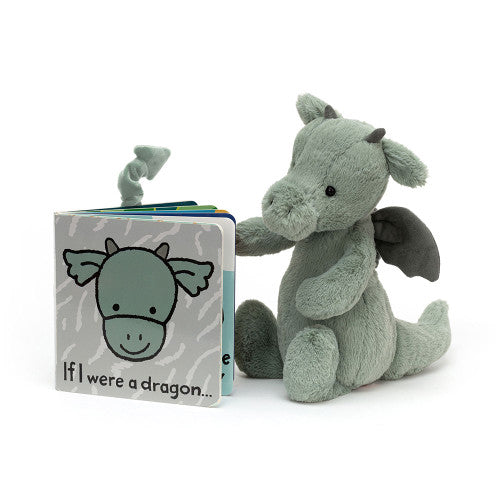 Jellycat If I Were A Dragon Book and Bashful Dragon Small