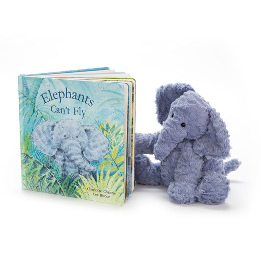 Jellycat Elephants Can't Fly Book and Fuddlewuddle Elephant Medium