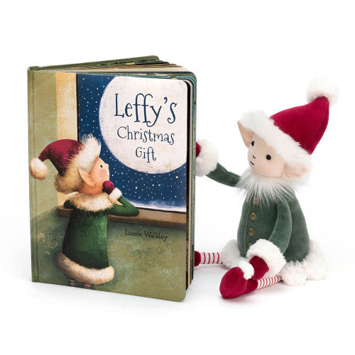 Jellycat Leffy's Christmas Gift Book and Leffy Elf Medium