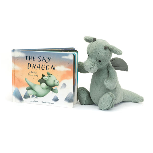 Jellycat The Sky Dragon Book and Bashful Dragon Medium