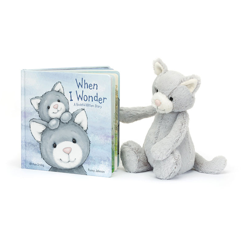Jellycat When I Wonder Book and Bashful Grey Kitty Medium