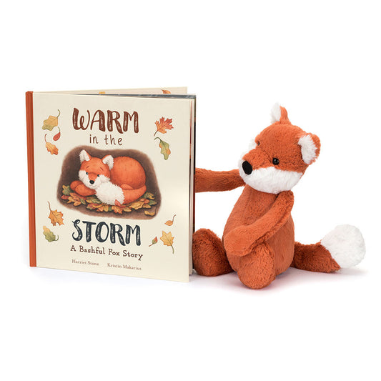 Jellycat Warm in the Storm Book and Bashful Fox Cub Medium