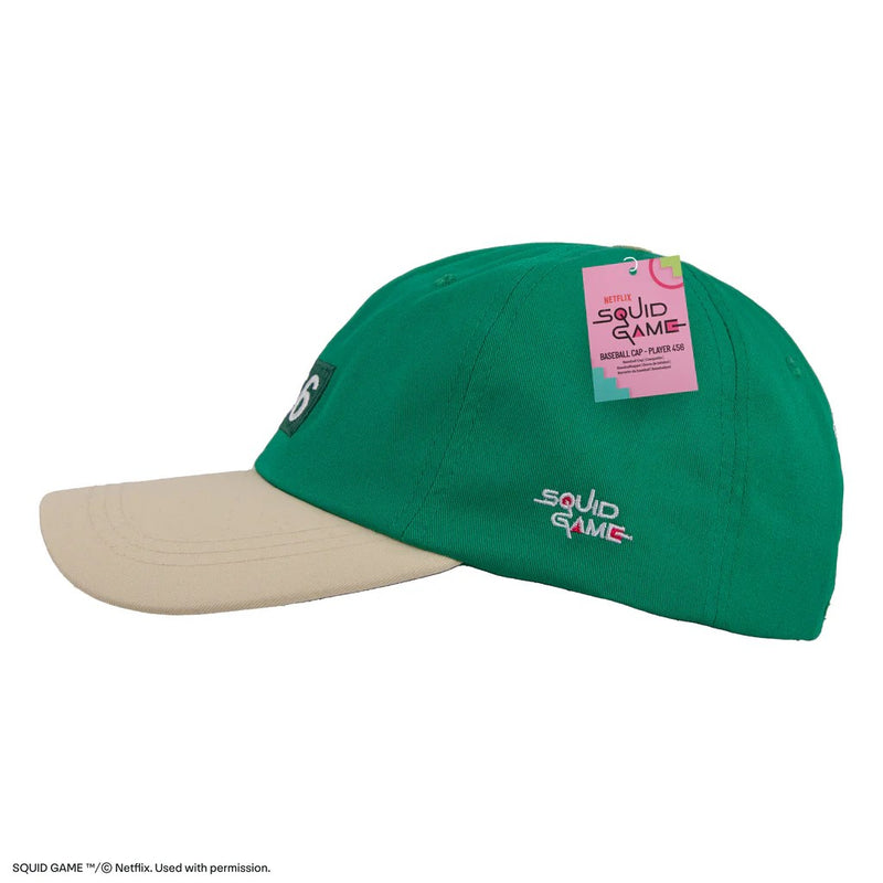 Squid Game Player 456 Baseball Cap, in display