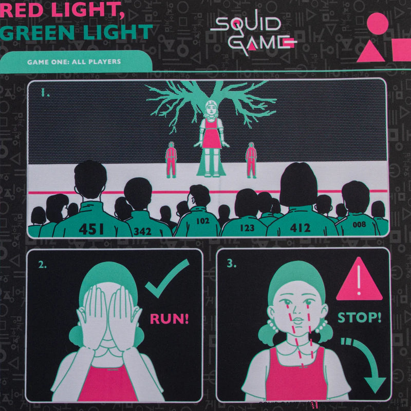 Squid Game Young-Hee Blueprint Desk Mat, rear view