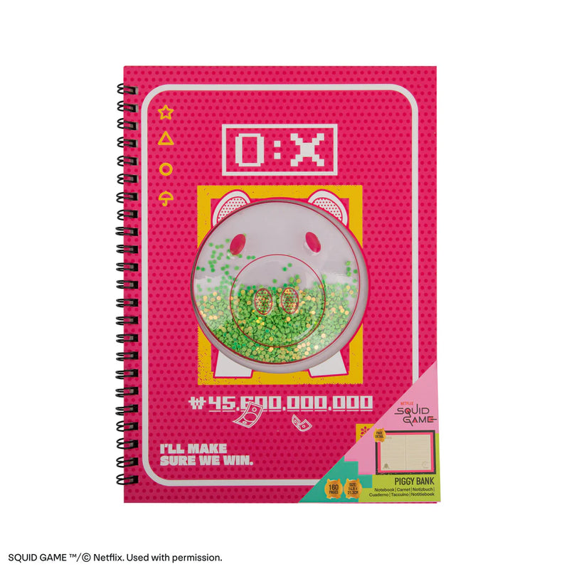 Squid Game Piggy Bank Notebook, rear view