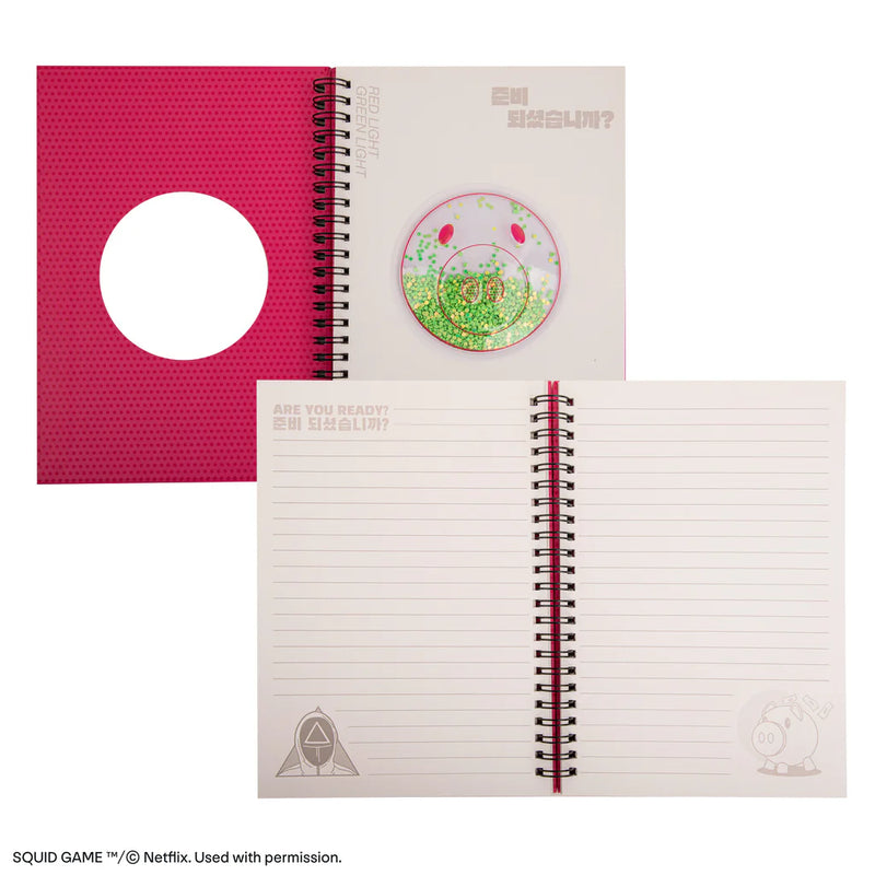 Squid Game Piggy Bank Notebook, side angle