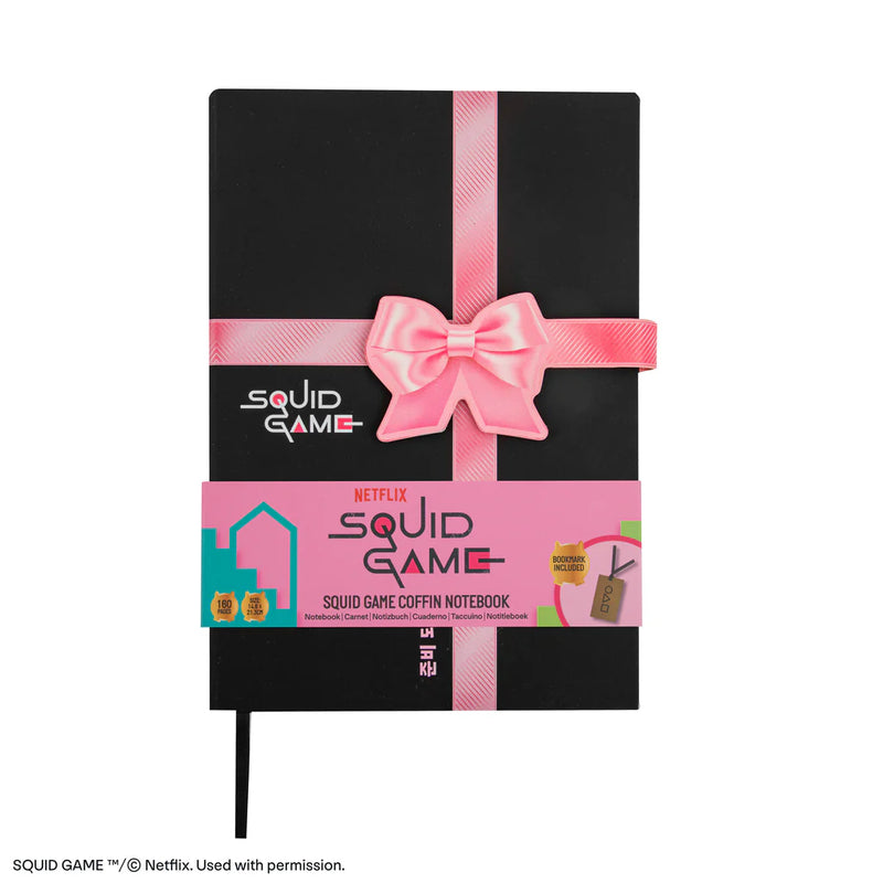 Squid Game Coffin Hardcover Notebook, packaging shot